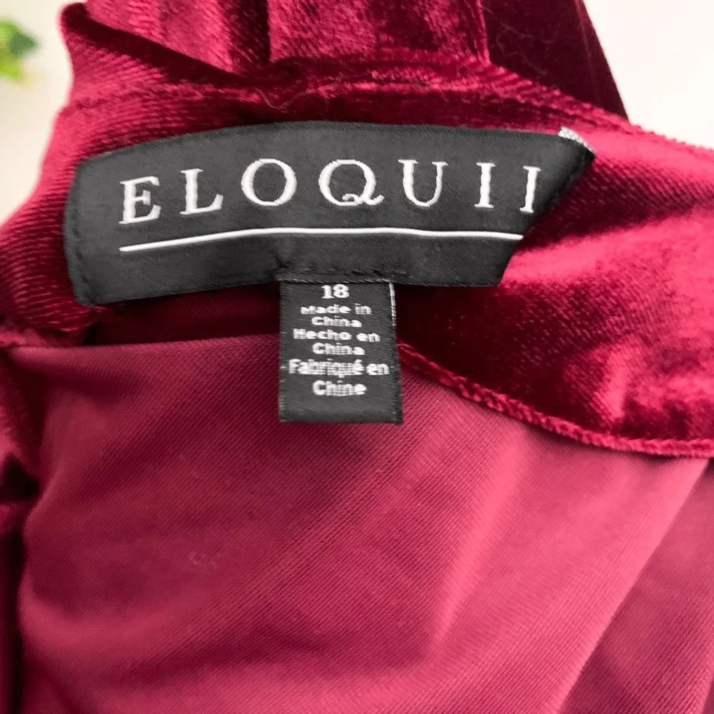 Eloquii Red Velvet Wrap Dress‎ - Picture 10 of 10